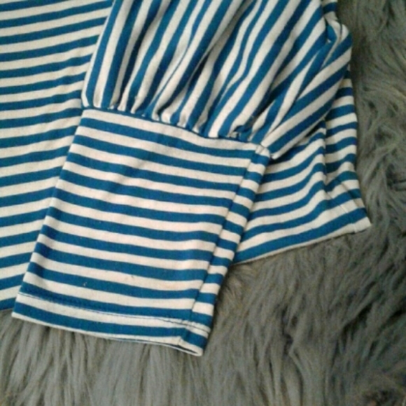 Apostrophe blue and white striped top - Picture 3 of 4